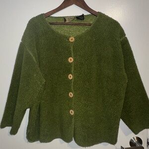 Vintage Y2K Urban Outfitters Green Sherpa Cardigan – Size S